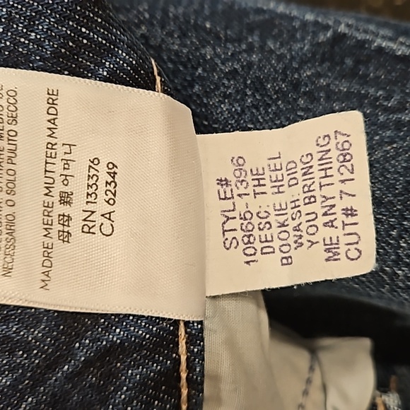 💕MOTHER SUPERIOR💕 The Bookie Heel Jeans ~ Did You Bring Me Anything? 33 NWT - Picture 15 of 16